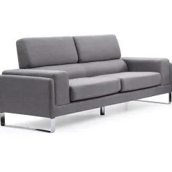 3S. x Home Canapé 3 Places Tissu Gris Clair BATO