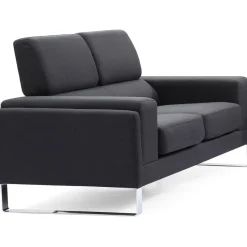 3S. x Home Canapé 2 Places Tissu Noir BATO Discount