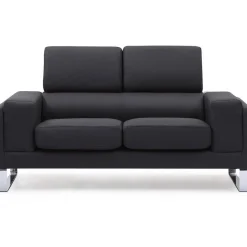 3S. x Home Canapé 2 Places Tissu Noir BATO Discount