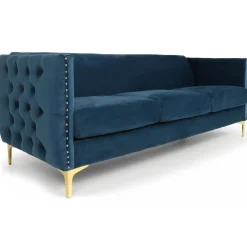 3S. x Home Canapé 3 places Velours MURRAY Bleu Online