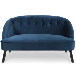 3S. x Home Canapé 2 Places Velours Bleu STOCKHOLM Clearance