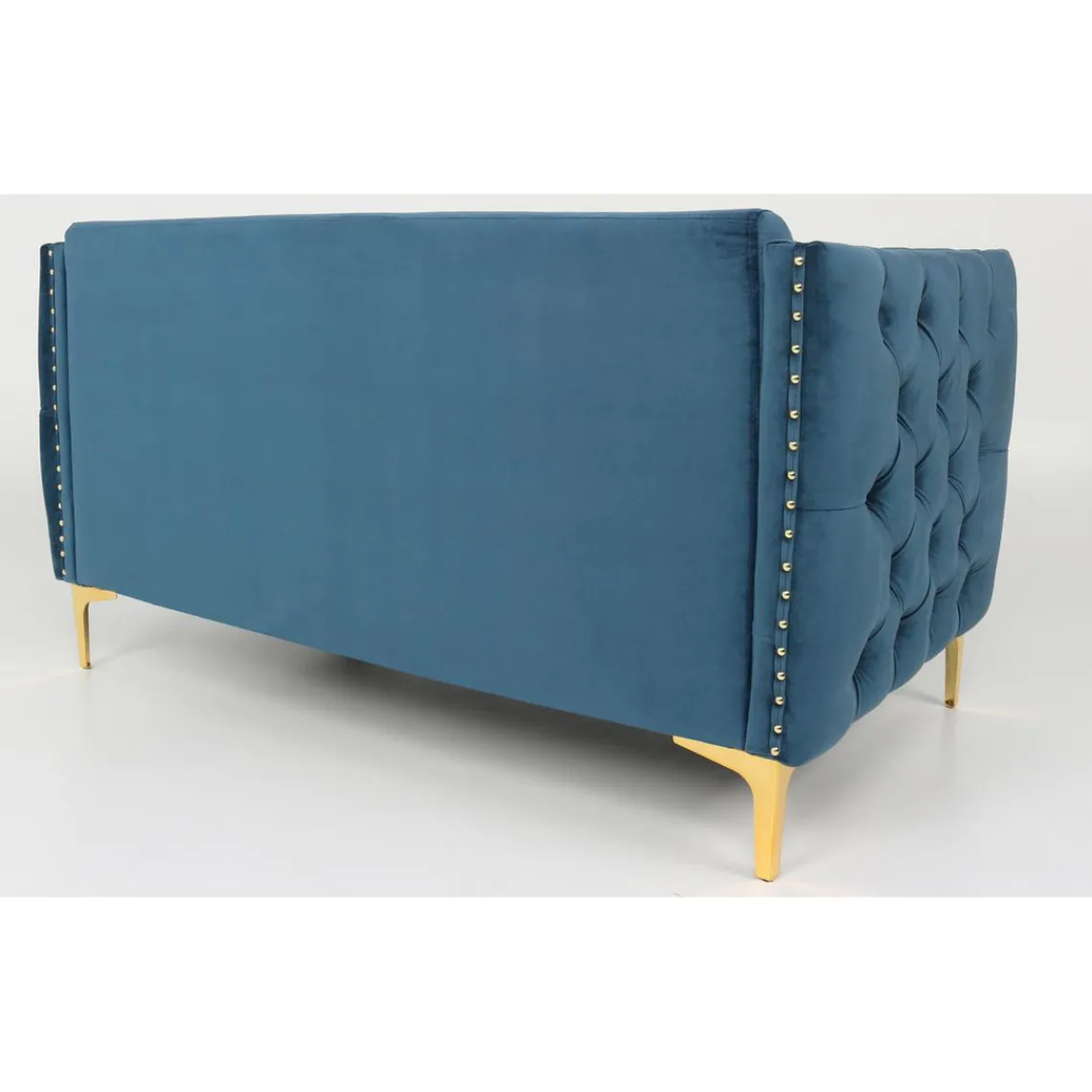 3S. x Home Canapé 2 places Velours MURRAY Bleu Sale