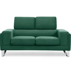 3S. x Home Canapé 2 places Velours côtelé GRAHAM Vert Discount