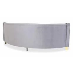 3S. x Home Canapé 3 Places Velours Gris Et Pieds Or Best