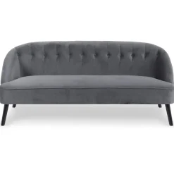 3S. x Home Canapé 3 Places Velours STOCKHOLM Gris Outlet