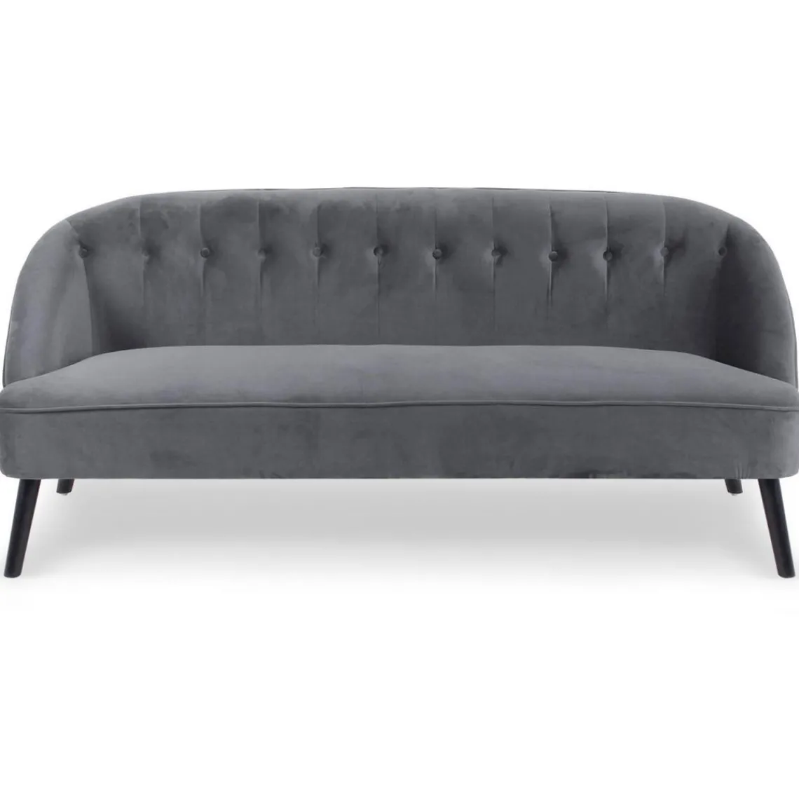3S. x Home Canapé 3 Places Velours STOCKHOLM Gris Outlet