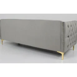 3S. x Home Canapé 3 places Velours MURRAY Gris Sale