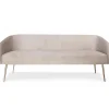 3S. x Home Canapé 3 places Velours Taupe Pieds Or GLAM Clearance