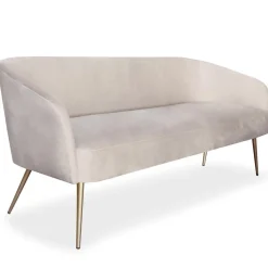 3S. x Home Canapé 3 places Velours Taupe Pieds Or GLAM Clearance