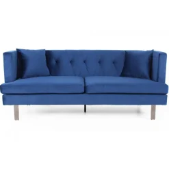 3S. x Home Canapé 3 places Vincennes Velours Bleu Sale