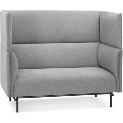 ALTEREGO Canapé acoustique 2 places 'VISAVI' avec haut dossier en tissu gris clair Outlet