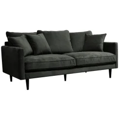 3S. x Home Canapé Candice 3 Places En Velours Gris Best