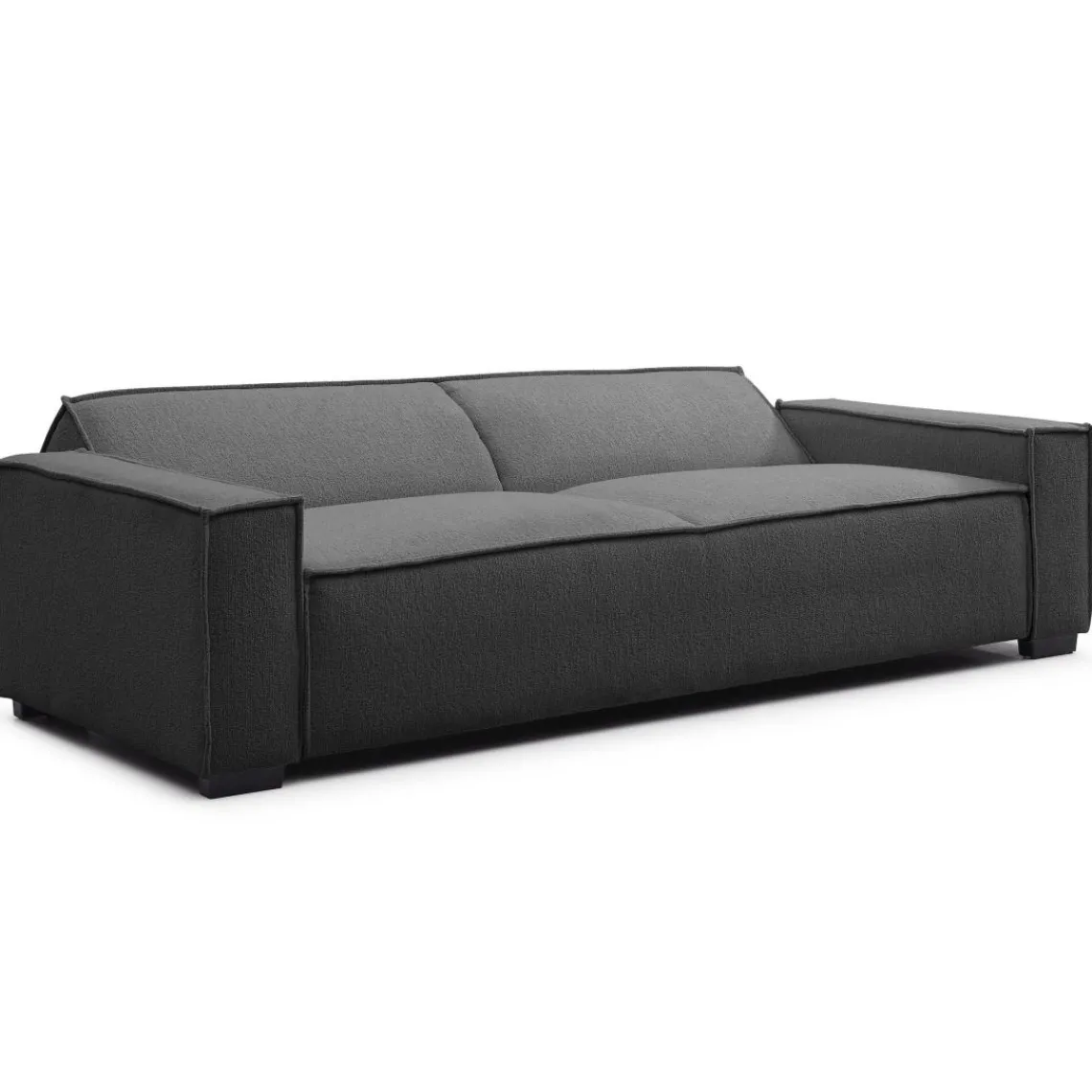 3S. x Home Canapé clic-clac 3 places Roger Tissu bouclette Gris