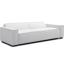 3S. x Home Canapé clic-clac 3 places Roger Tissu bouclette Crème Discount