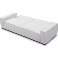 3S. x Home Canapé clic-clac 3 places Roger Tissu bouclette Crème Discount