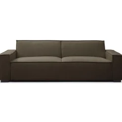 3S. x Home Canapé clic-clac 3 places Roger Tissu bouclette Marron Sale