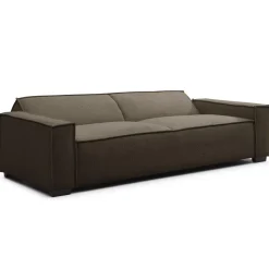 3S. x Home Canapé clic-clac 3 places Roger Tissu bouclette Marron Sale