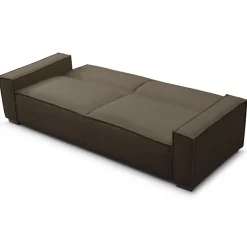 3S. x Home Canapé clic-clac 3 places Roger Tissu bouclette Marron Sale