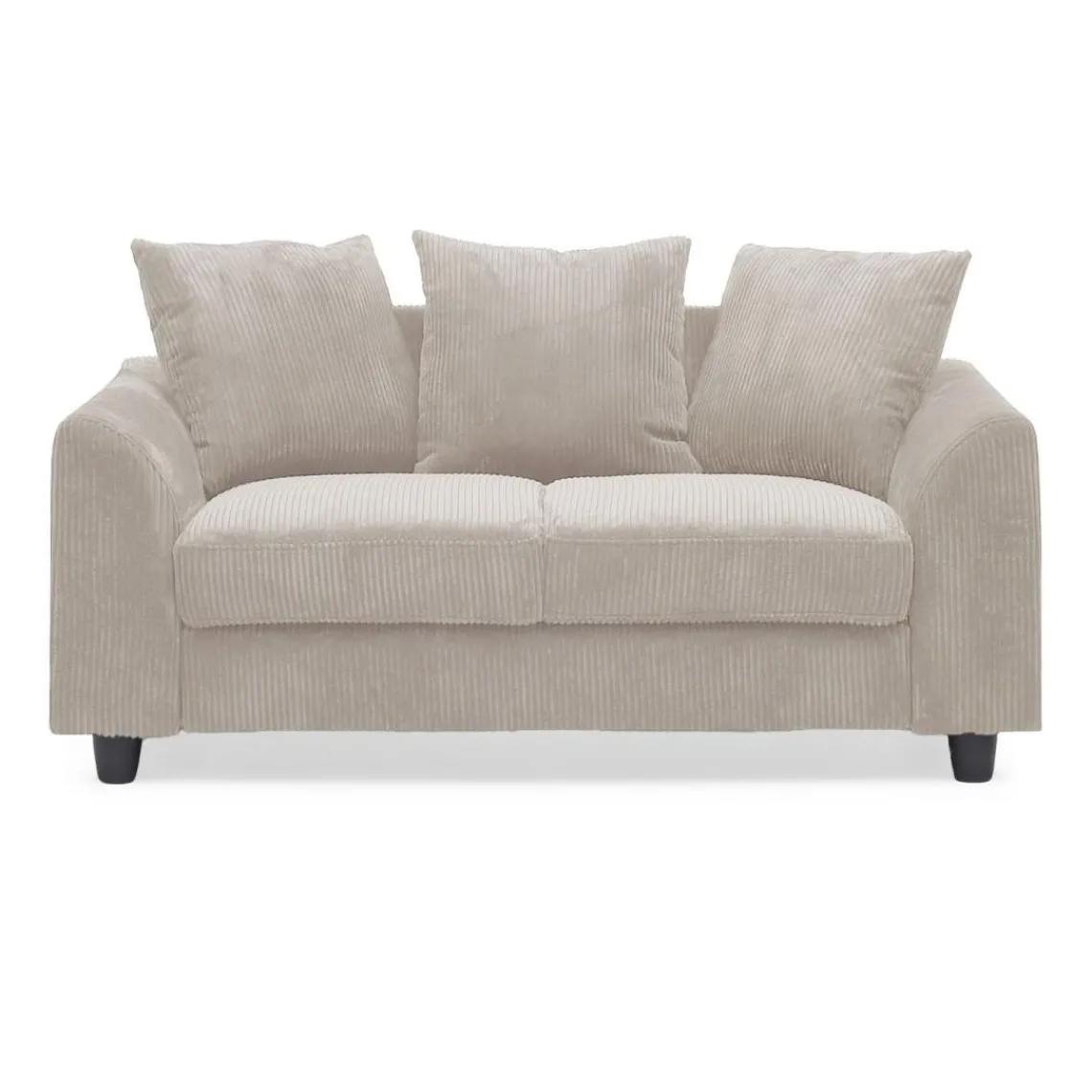 3S. x Home Canapé contemporain 2 places Mozart Velours côtelé Beige Online