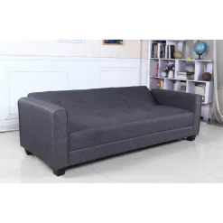 3S. x Home Canapé convertible 3 places CLAYTON Tissu foncé Gris Discount