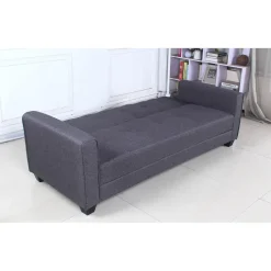 3S. x Home Canapé convertible 3 places CLAYTON Tissu foncé Gris Discount