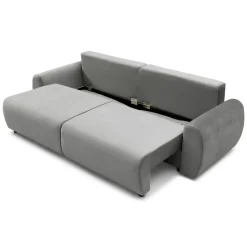 3S. x Home Canapé convertible 3 places Traviata Velours Gris New