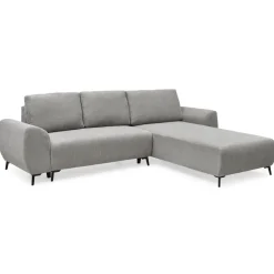 3S. x Home Canapé convertible avec angle à droite Paolo Velours côtelé Gris Online