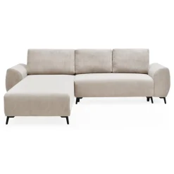 3S. x Home Canapé convertible avec angle réversible Paolo Velours côtelé Beige Clearance