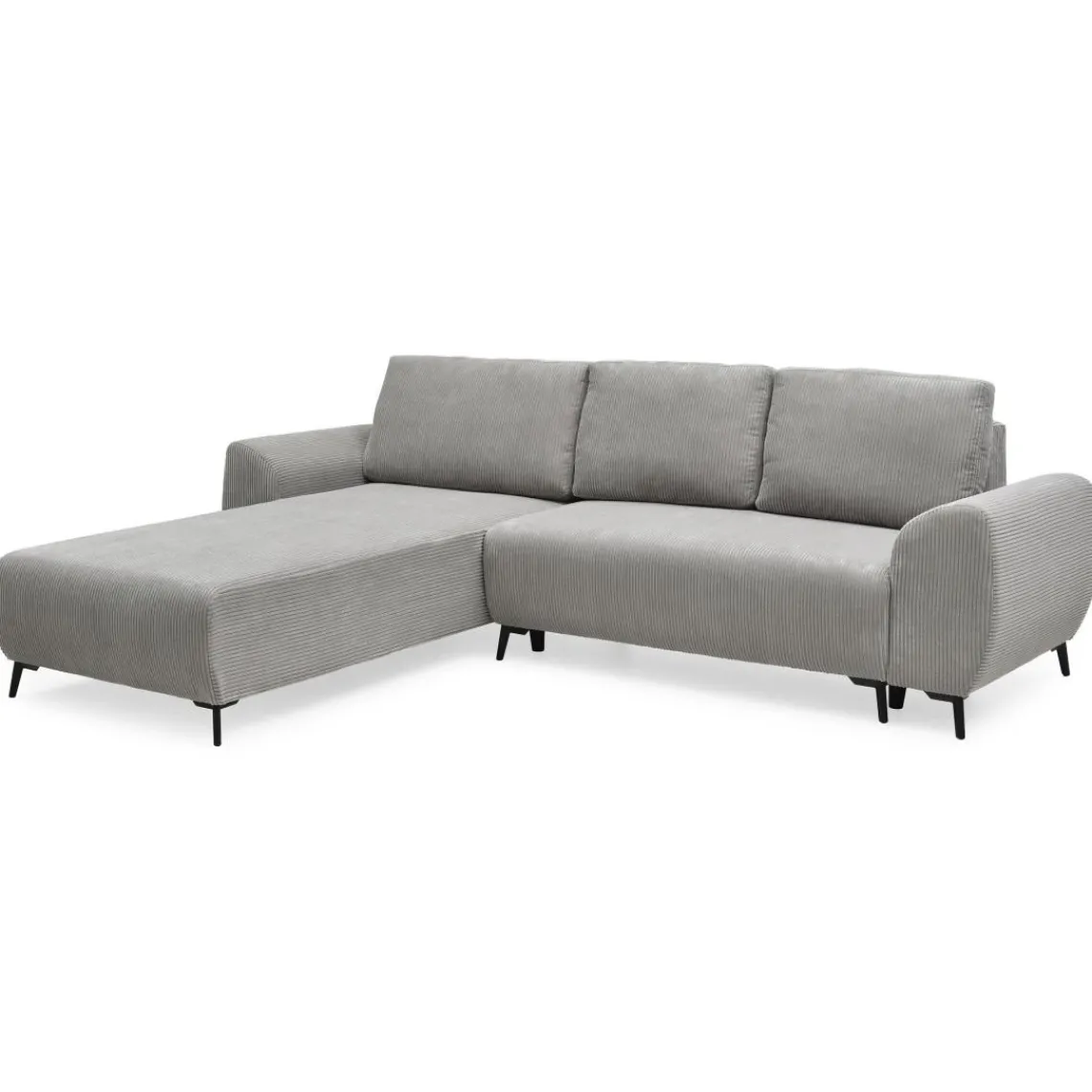 3S. x Home Canapé convertible avec angle réversible Paolo Velours côtelé Gris Online