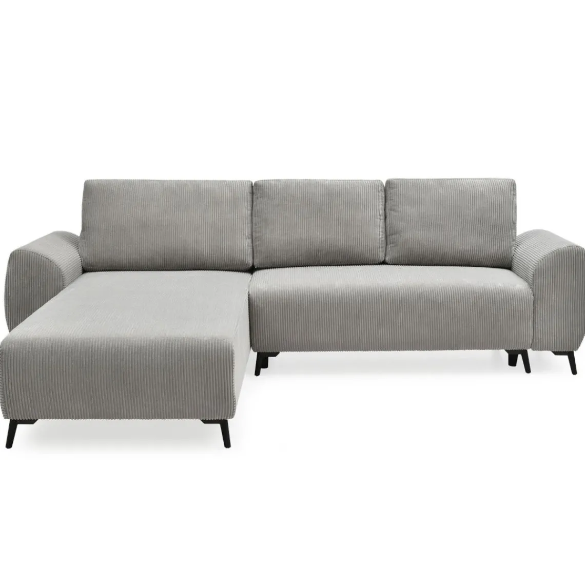 3S. x Home Canapé convertible avec angle réversible Paolo Velours côtelé Gris Online