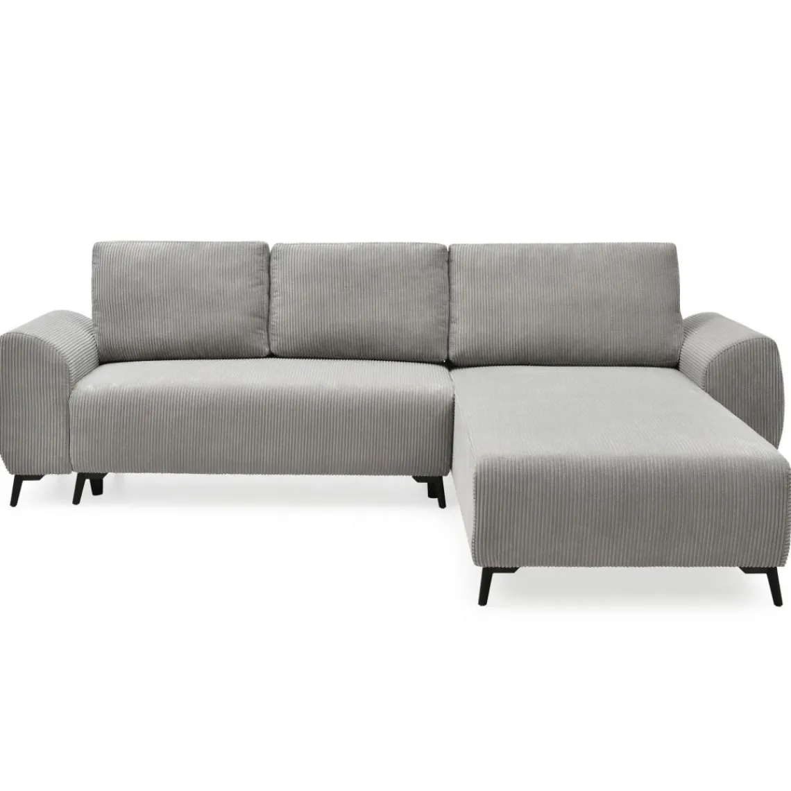 3S. x Home Canapé convertible avec angle réversible Paolo Velours côtelé Gris Online