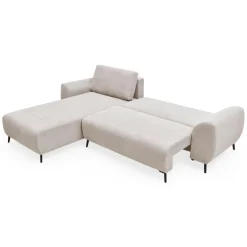 3S. x Home Canapé convertible avec angle à gauche Paolo Velours côtelé Beige Clearance