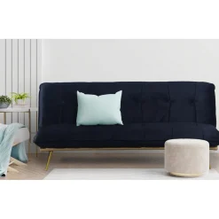 3S. x Home Canapé Convertible Clic-Clac BRICE Velours Noir Online