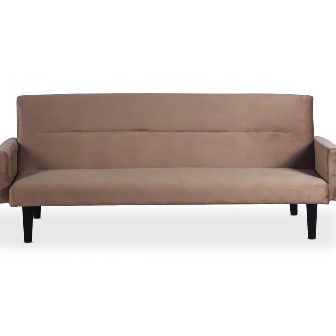 3S. x Home Canapé Convertible Clic-Clac BERTO 3 Places Velours Taupe Gris Clearance