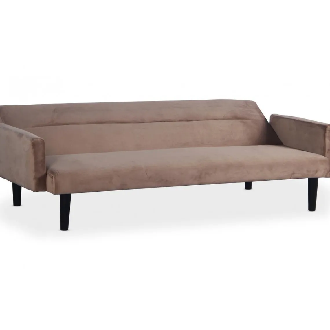 3S. x Home Canapé Convertible Clic-Clac BERTO 3 Places Velours Taupe Gris Clearance