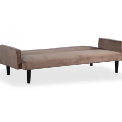 3S. x Home Canapé Convertible Clic-Clac BERTO 3 Places Velours Taupe Gris Clearance