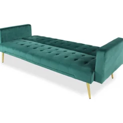 3S. x Home Canapé Conible Clic-Clac JUICY Velours Vert Discount