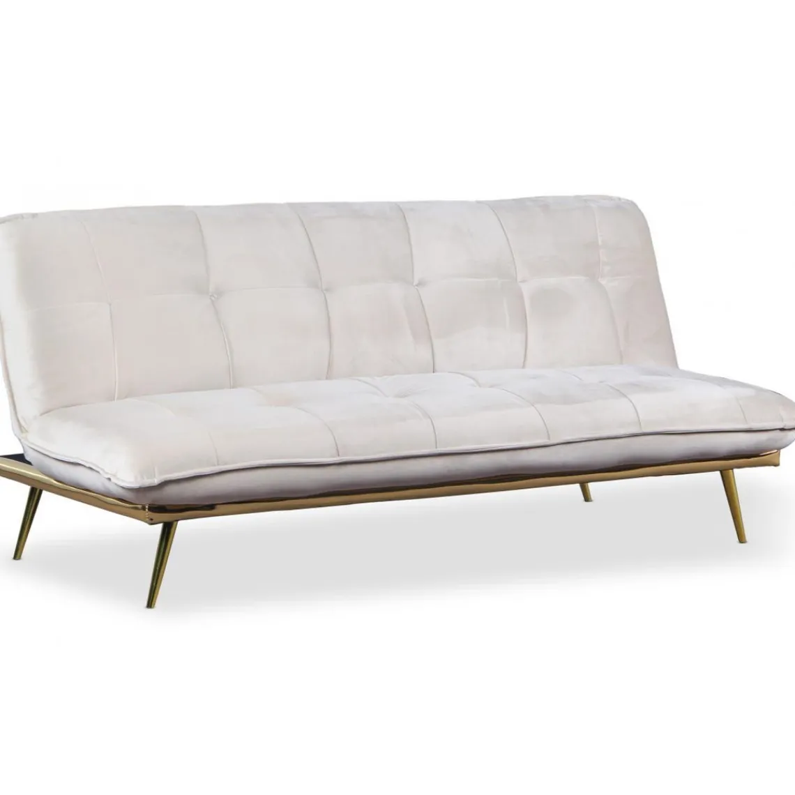 3S. x Home Canapé Convertible Clic-Clac BRICE Velours Beige Best