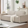 3S. x Home Canapé convertible clic-clac 3 places Pikado Tissu effet lin Taupe clair Hot