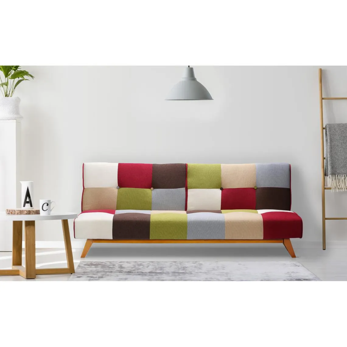 3S. x Home Canapé convertible clic-clac scandinave Yazu Multicolore Hot