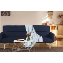 3S. x Home Canapé Convertible Clic-Clac BERTO 3 Places Tissu Noir Online