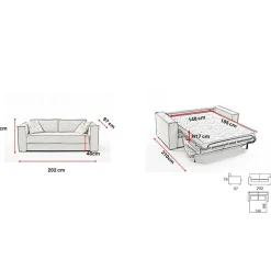 3S. x Home Canapé convertible express 3 places ISABELLA Gris anthracite Discount