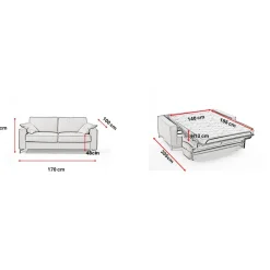 3S. x Home Canapé convertible express 3 places CARLA Beige Online