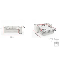 3S. x Home Canapé convertible express Clair 3 places ISABELLA Beige Clearance