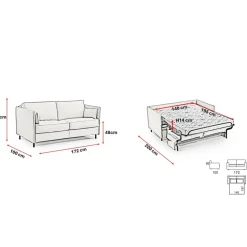 3S. x Home Canapé convertible express 3 places ELISA Gris anthracite Online