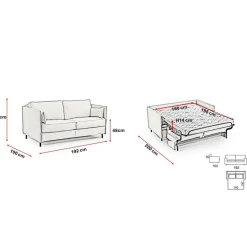 3S. x Home Canapé convertible express 3 places ELISA Gris anthracite Online