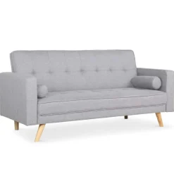 3S. x Home Canapé Convertible Scandinave Tissu Clair LUCIAN Gris Discount