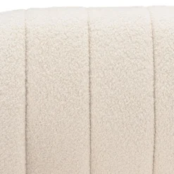 Macabane Canapé coquillage 2 places en tissu bouclette écru LEOPOLD Beige Best