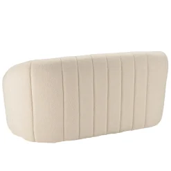 Macabane Canapé coquillage 2 places en tissu bouclette écru LEOPOLD Beige Best