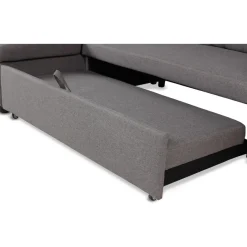 3S. x Home Canapé d'angle convertible BALEARES Tissu Gris clair New